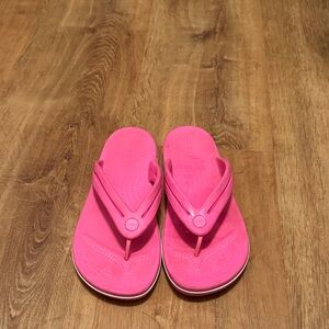 CROCS Vibrant Pink Flip Flops